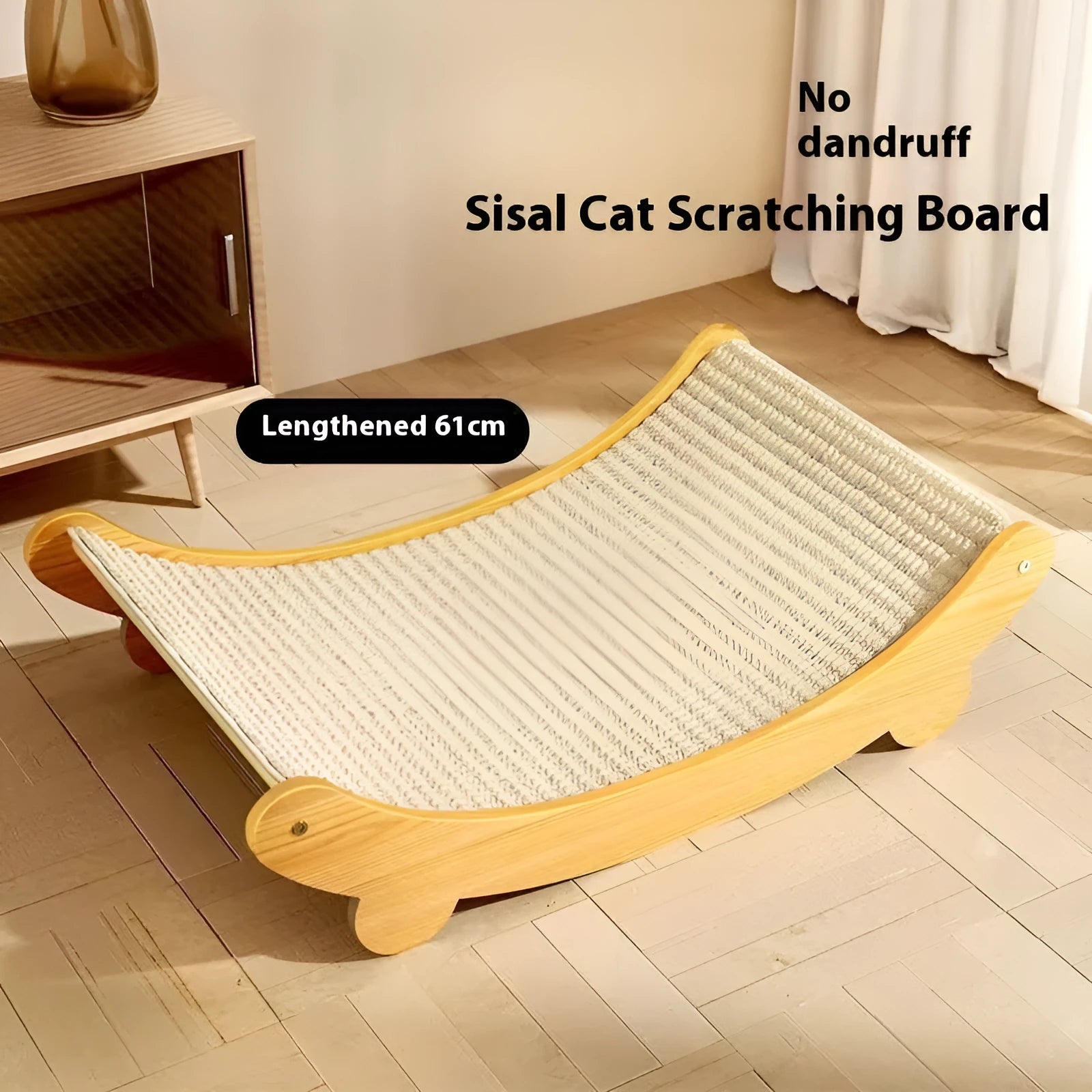Large sisal blanket cat scratch board for cats on a natural background.