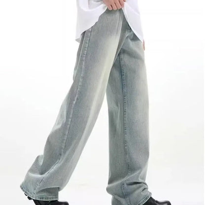 Retro trousers in blue with high-elasticity rabbit fur fabric, loose fit, sizes S to 3XL
