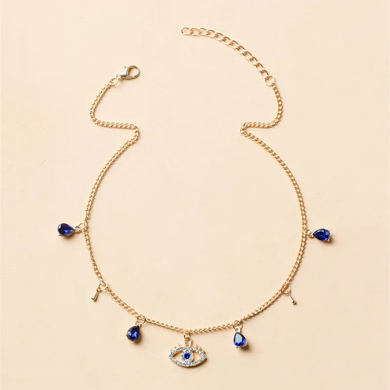 Gold plated alloy Devil's Crystal Necklace with pendant, adjustable 21cm to 50cm circumference, fashion women's jewellery