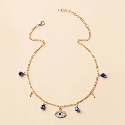 Gold plated alloy Devil's Crystal Necklace with pendant, adjustable 21cm to 50cm circumference, fashion women's jewellery