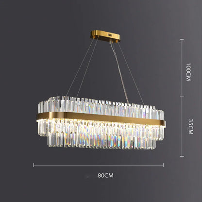Multi-head crystal ceiling chandelier with stainless steel construction and adjustable height