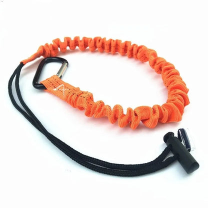 Orange 90cm fishing rod safety rope with connection hardware for 10kg fall protection