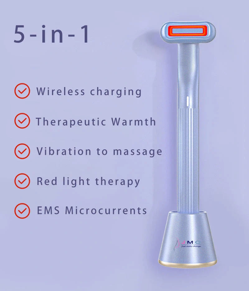 360 Degrees Rotary Eye Massage Wand with red LED light therapy and therapeutic warmth