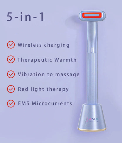 360 Degrees Rotary Eye Massage Wand with red LED light therapy and therapeutic warmth
