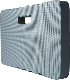 Blue waterproof plastic garden kneeler pad with central handle on grass