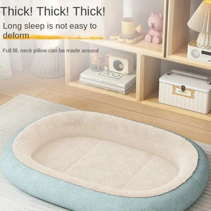 Thickened fabric dog and cat kennel for small medium pets in coffee, grey, green, or pink.