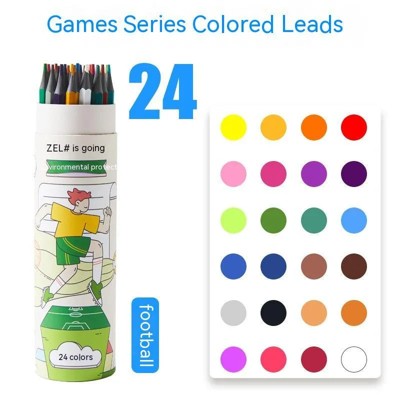 Zhenglin sports theme colour pencils in 24 or 36 colour sets with paper barrels
