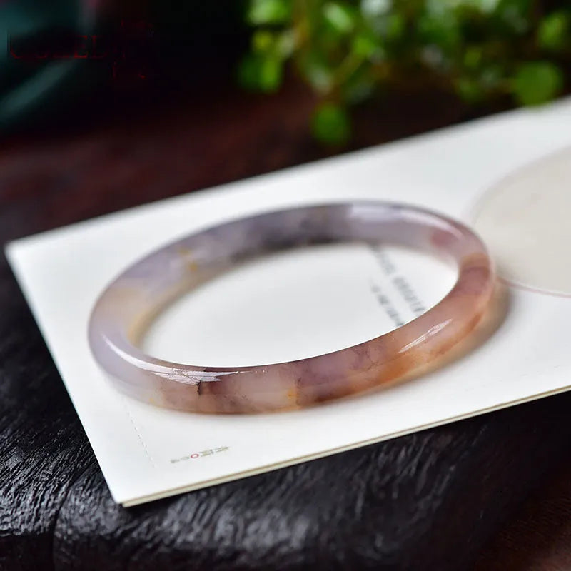 Violet quartz rock jade bracelet in geometric flat bar and round bar styles with size ranges from 54-64mm