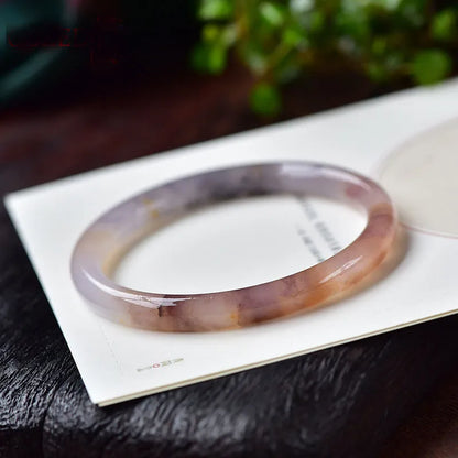 Violet quartz rock jade bracelet in geometric flat bar and round bar styles with size ranges from 54-64mm