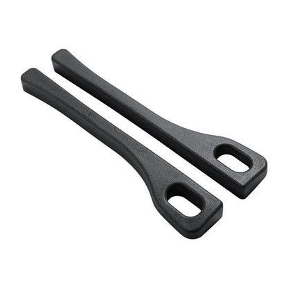 Polyurethane car seat gap filler strip in assorted colours on a car seat.