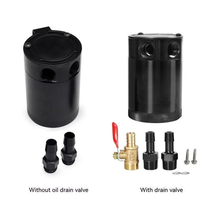 Aluminium automotive oil pot with two-hole breathable design in black finish