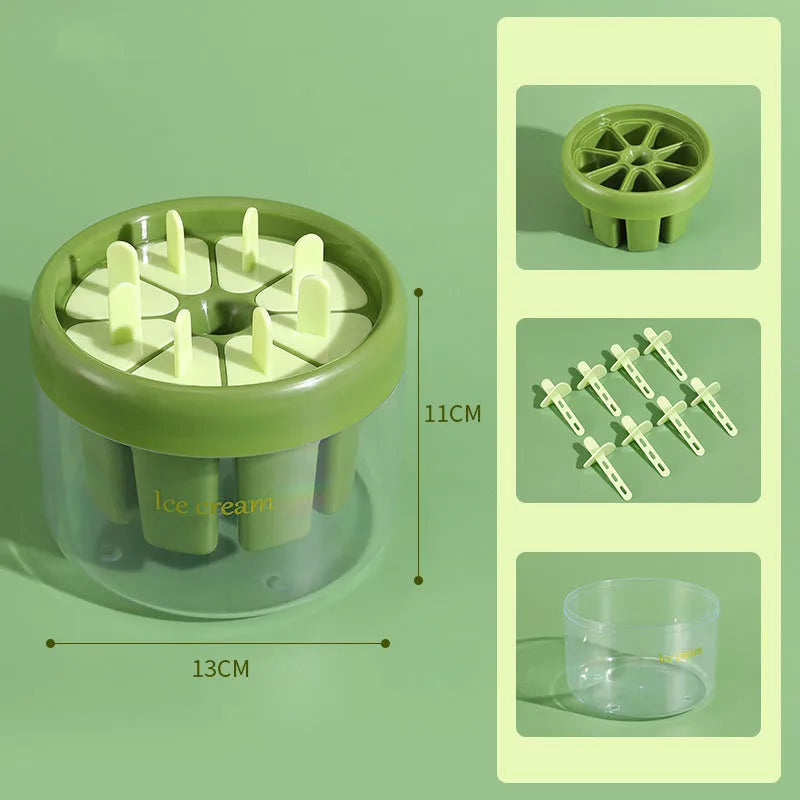 Orange and green ice cream mould for making popsicles at home measuring 13.2 cm