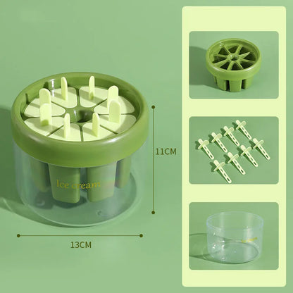 Orange and green ice cream mould for making popsicles at home measuring 13.2 cm