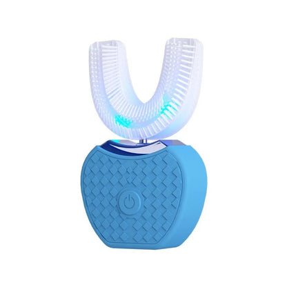 U-shaped rechargeable electric toothbrush in white, black, blue or pink with 3 gears and magnetic suspension motor