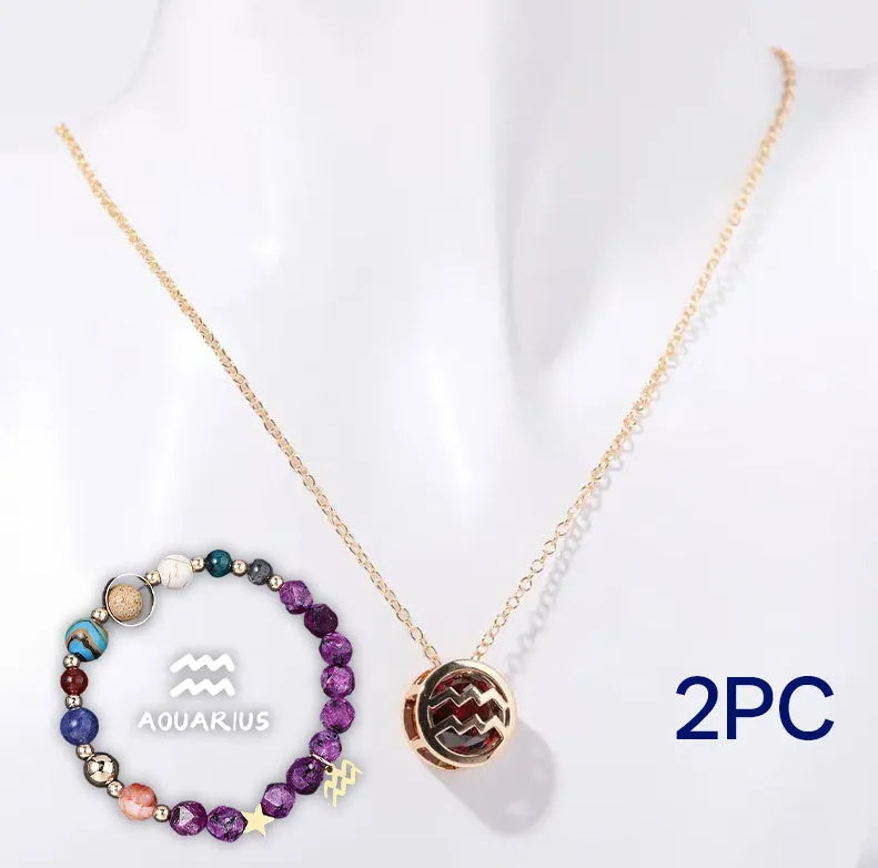 Natural Stone Beaded Necklace Set with Matching Bracelet, Handcrafted Gemstone Beaded Jewellery Set, Adjustable Necklace Length and Bracelet Size for Men and Women, 12 Distinct Gemstone Style Options Available
