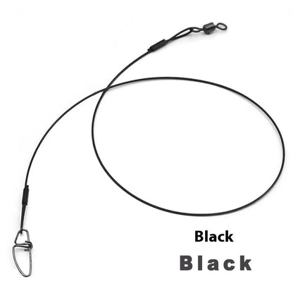 Green, black, and red 54cm copper steel wire fishing accessories with double buckle pins on fishing tackle