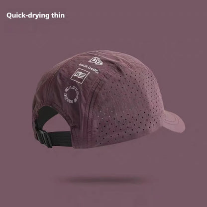 Men's adjustable baseball cap in purple with breathable mesh design for summer sun protection