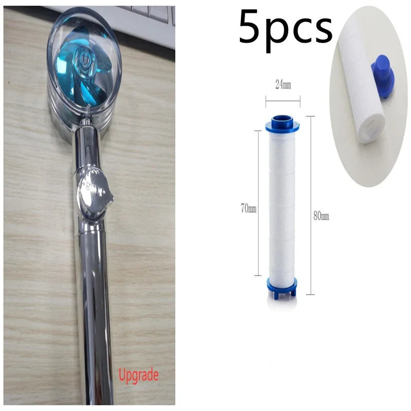 Turbo Propeller Shower Head with 360° fan extension and holder for a luxurious shower experience