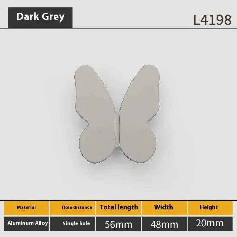 Butterfly cartoon cabinet door handle in multiple colours for children's room furniture
