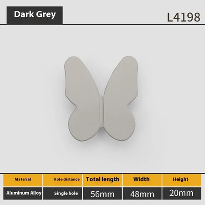 Butterfly cartoon cabinet door handle in multiple colours for children's room furniture