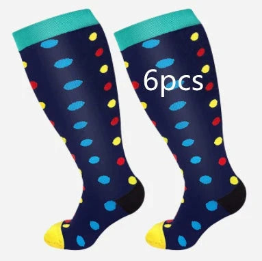 Premium plus size compression socks with breathable bamboo fibers, innovative compression technology, and stylish designs for active lifestyles