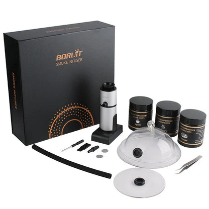 Compact charcoal smoking set with dimensions 290x290x87mm, perfect for outdoor cooking.