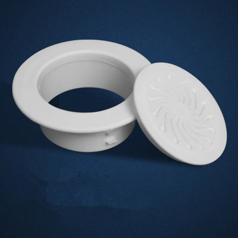 Plastic air conditioning hole cover set with multiple cap sizes and sealing glue for wall openings 37-165mm