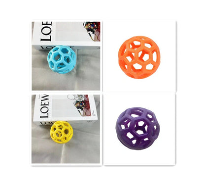 TPR dog chew ball toy in various colours for interactive play and dental health