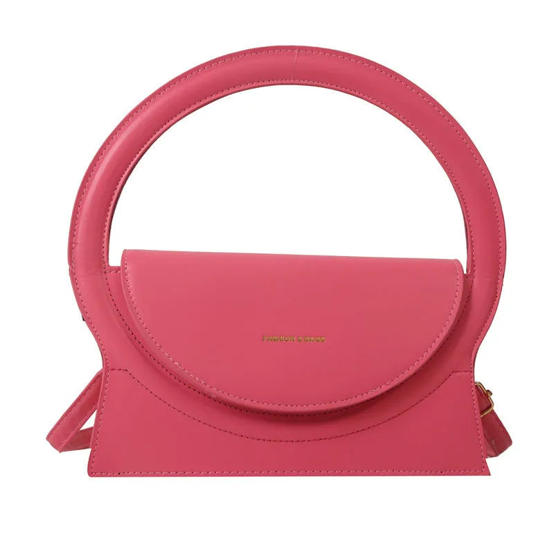 A square-shaped PU messenger bag in a choice of colours, showing external stitching and a sandwich pocket.