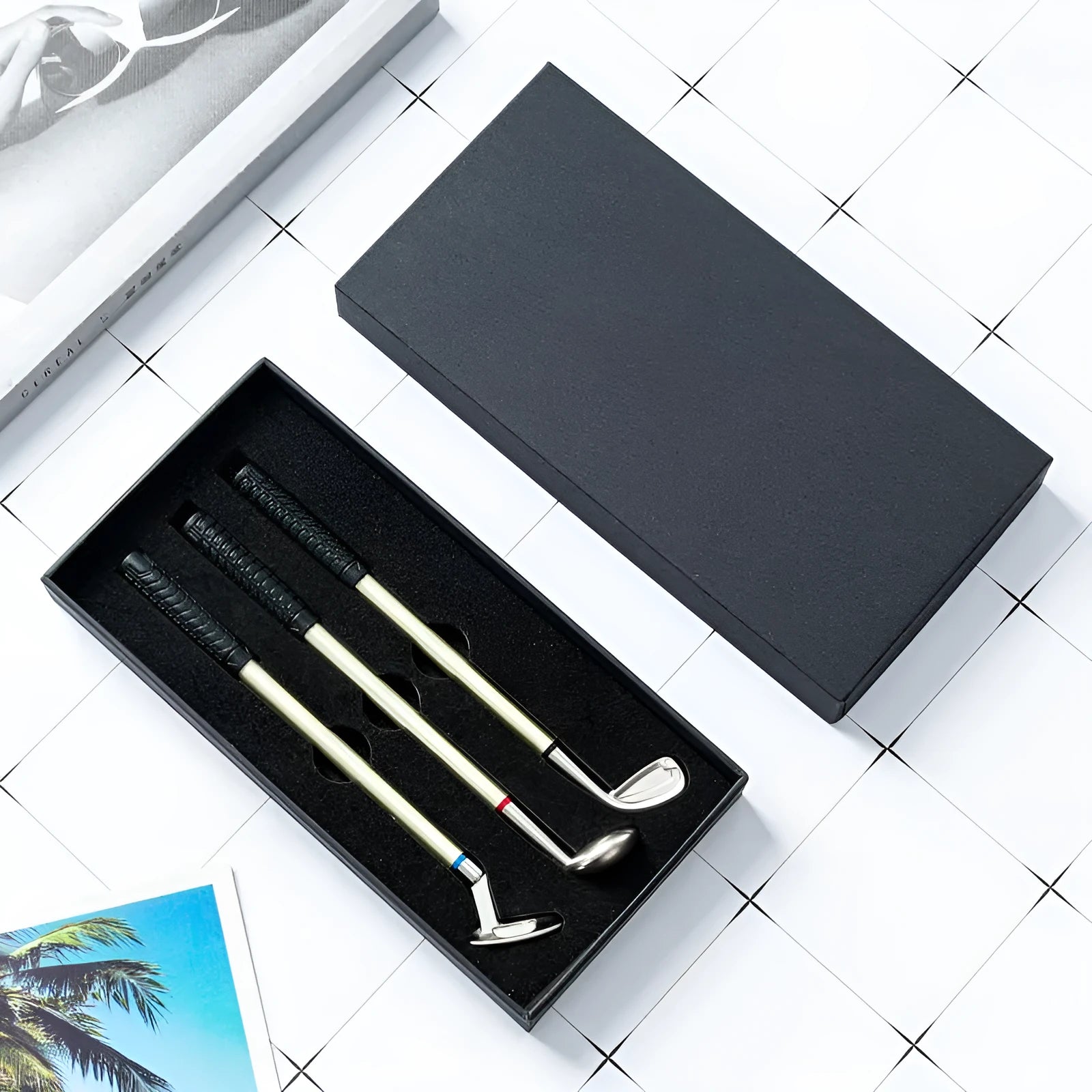 Three metal ballpoint pens with 0.7mm bullet-type points and normal ink refills