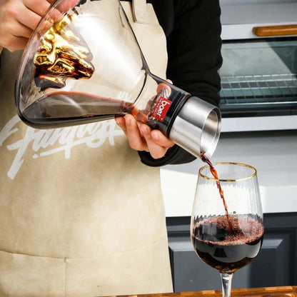 Elegant lead-free crystal glass wine decanter with iceberg-inspired design, enhancing the flavor and aroma of your favorite wines