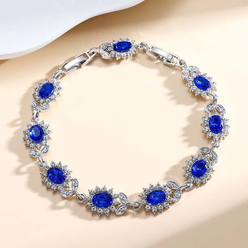 Women's simple inlaid zircon electroplated eco alloy fashion bracelet, 9 colour options