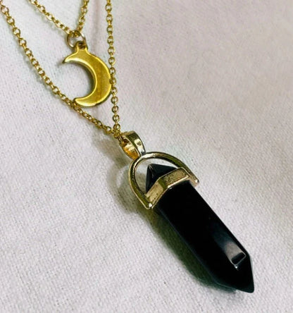 Elegant hexagonal pendant with a captivating moon-inspired design, crafted with premium alloy and a lustrous finish.