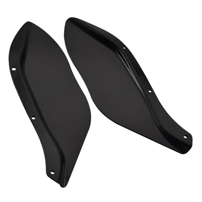 Pair of black ABS plastic side wing head covers for a Harley-Davidson Glide motorcycle.