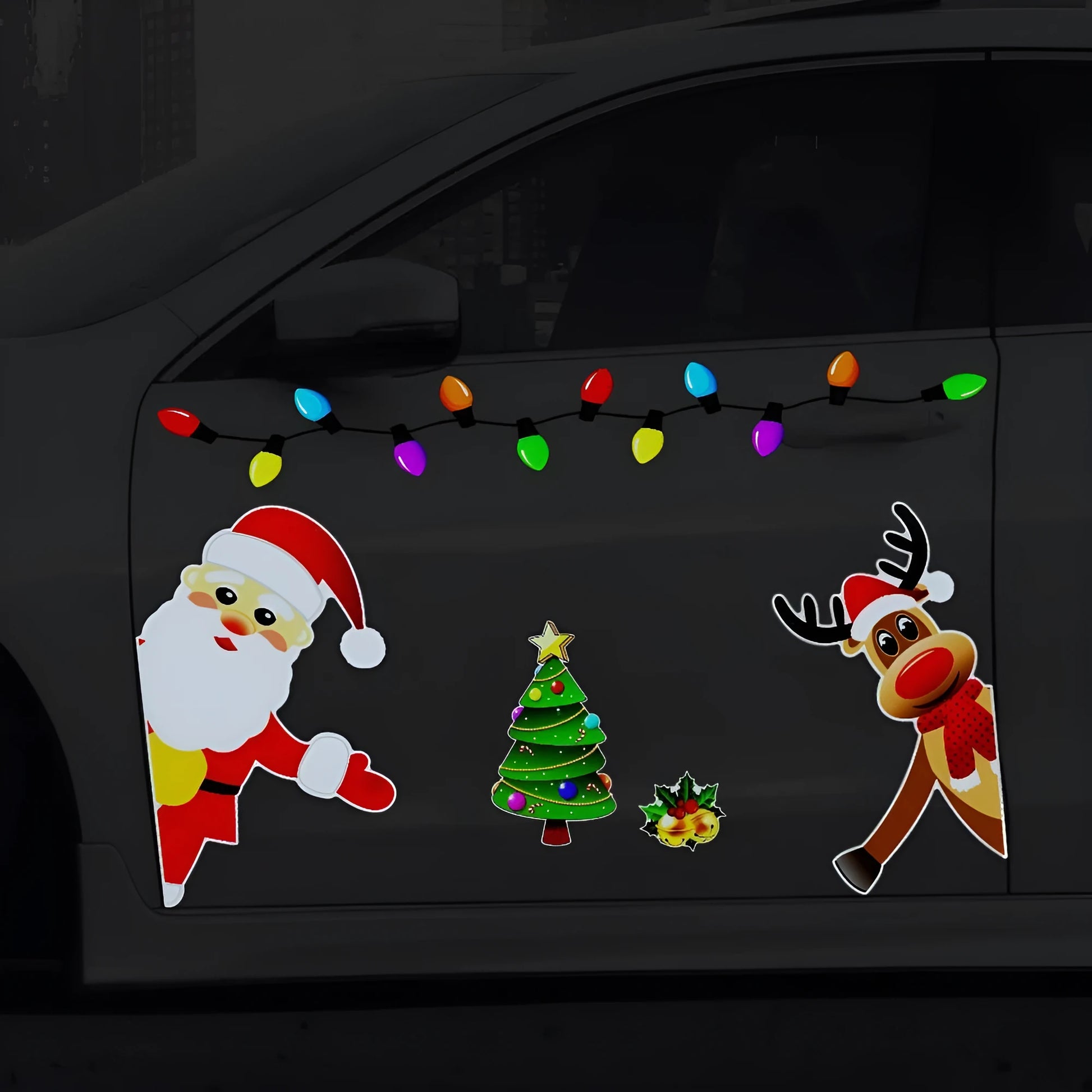 Reflective orange Christmas elk magnetic car decoration sticker with RFM025 design