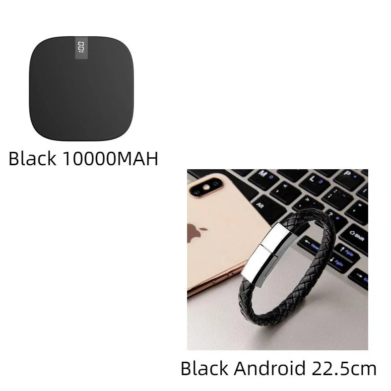 10000mAh mini power bank with digital display showing battery percentage