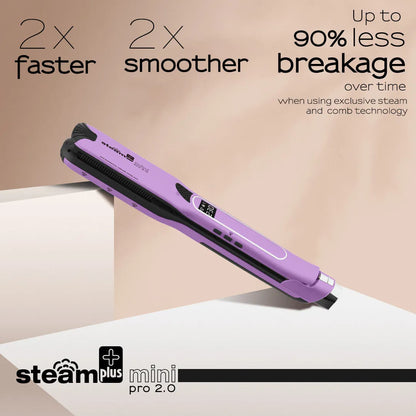 Mini steam splint spray hair straightener in champagne, purple, or rose red colour.