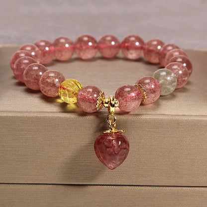Korean-style multi-layer crystal bracelet for women with natural garnet and various gemstone pendants