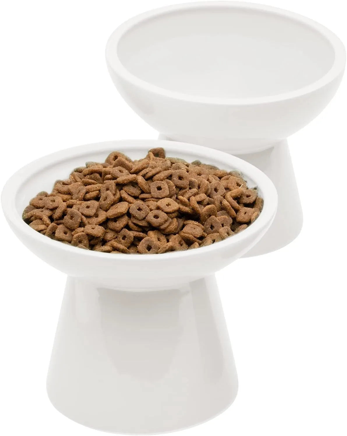 16cm extra wide elevated lead-free ceramic cat bowl for food and water