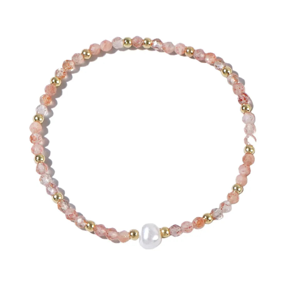 Natural stone geometric ellipse bracelet in various colour options