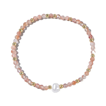 Natural stone geometric ellipse bracelet in various colour options