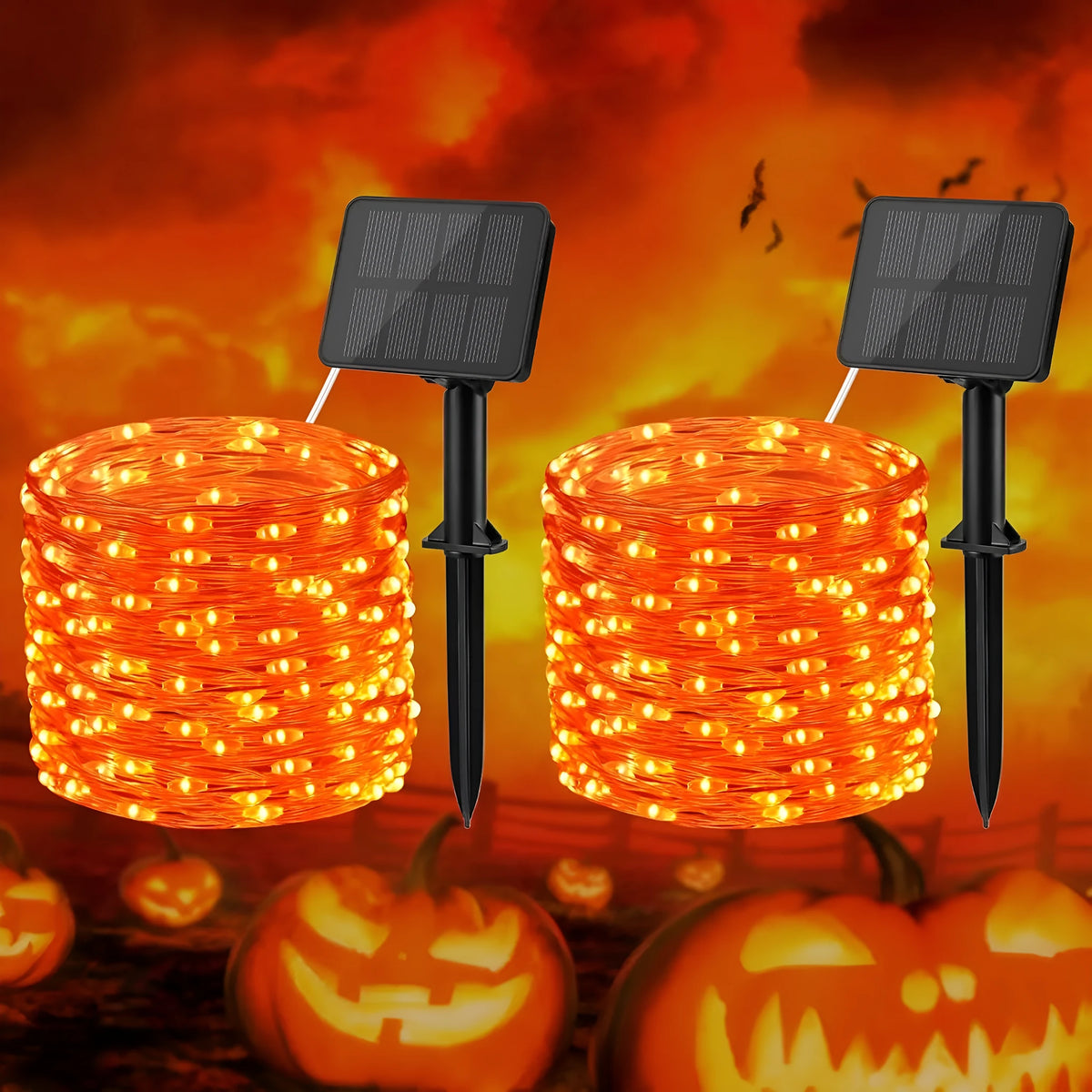 Waterproof solar Christmas courtyard lamp in purple or orange with cartoon modelling for holiday decoration