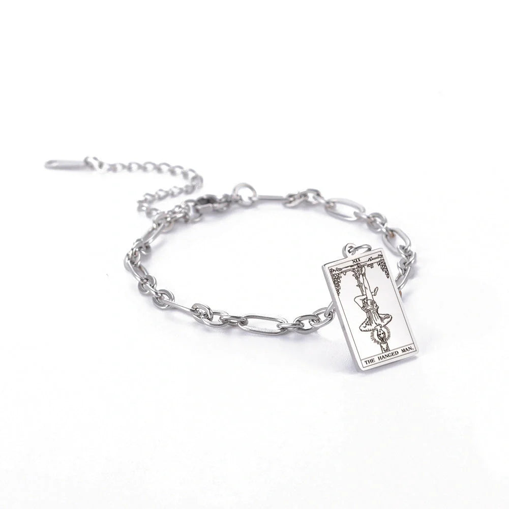 12 Tarot Card Series stainless steel bracelet with 18K gold plating