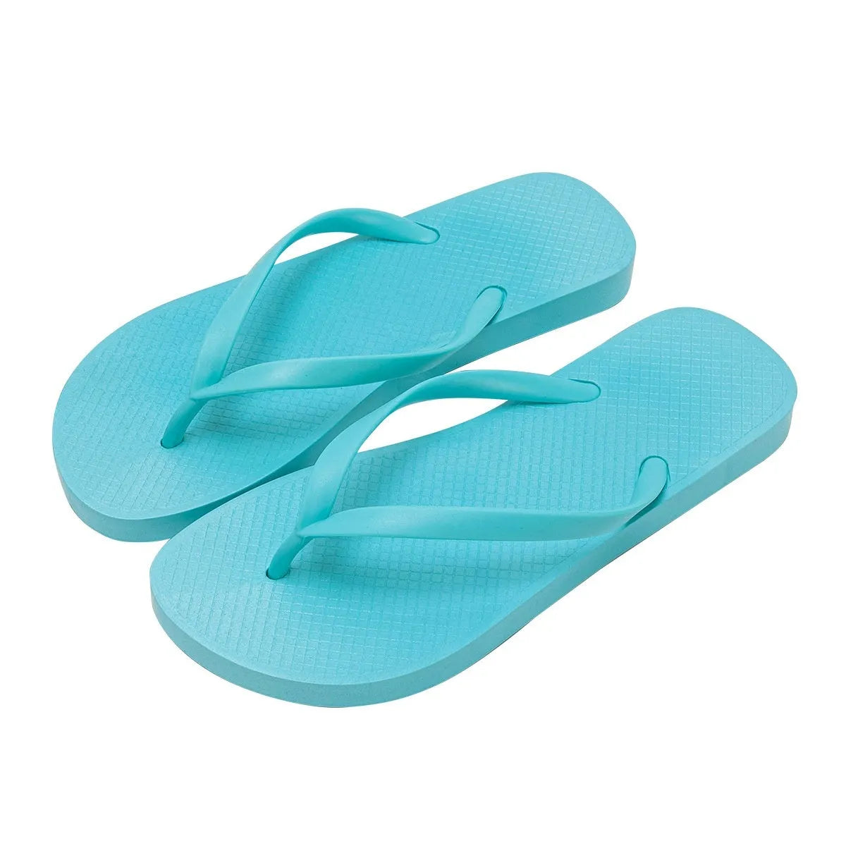 Foldable beach slippers with non-slip soles and hollow-out plastic upper in assorted colours