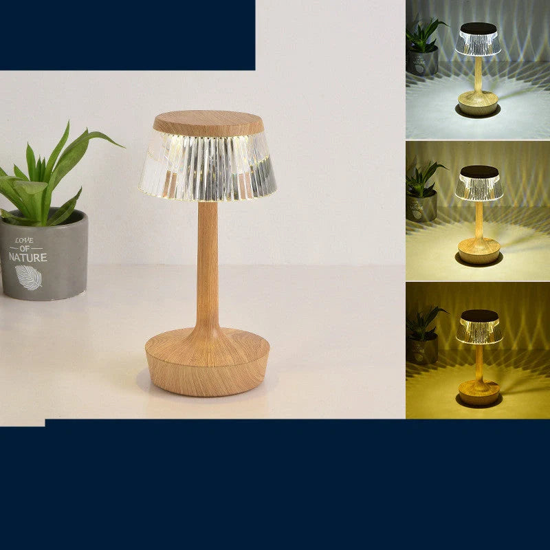 RAINCAP Crystal Table Lamp with USB charging and touch control in various colours