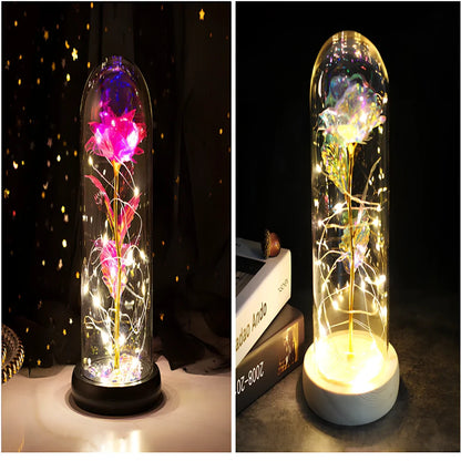 Little Prince Rose Glass Cover with 20cm diameter dome protecting plastic flower arrangement