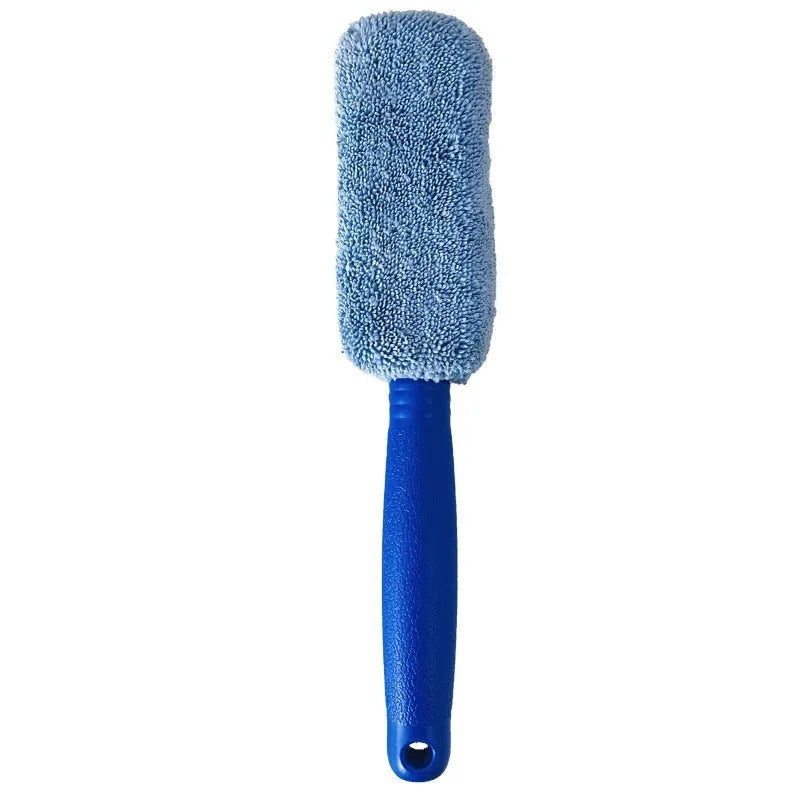 29cm long microfiber car tire brush for cleaning wheels and hubcaps in grey colour