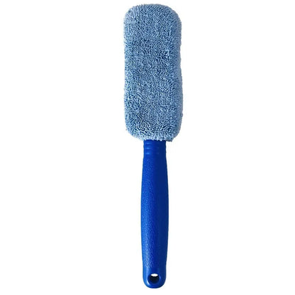 29cm long microfiber car tire brush for cleaning wheels and hubcaps in grey colour