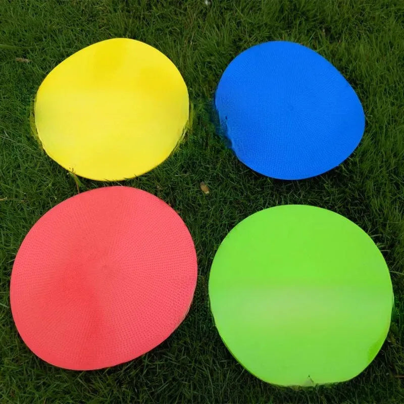 Football landmark pad flat sign disc game target for training, soft TPE material, 23 cm diameter, 3 mm thickness, available in six colours including yellow, red, blue, green, orange, and purple for field marking and ball sports