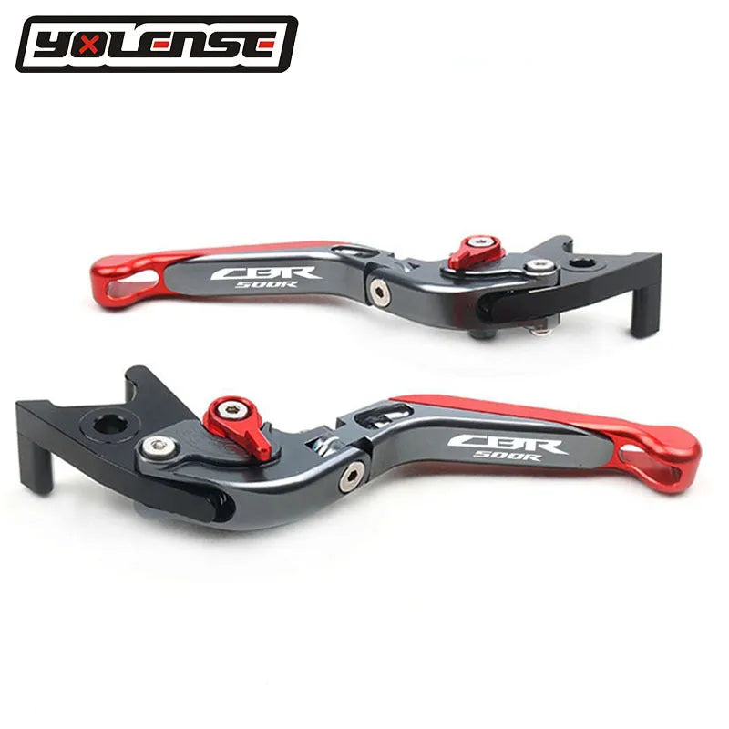 CNC foldable telescopic brake clutch horn levers for Honda CBR500R 2013 onwards, T6061 alloy, anodised, pair